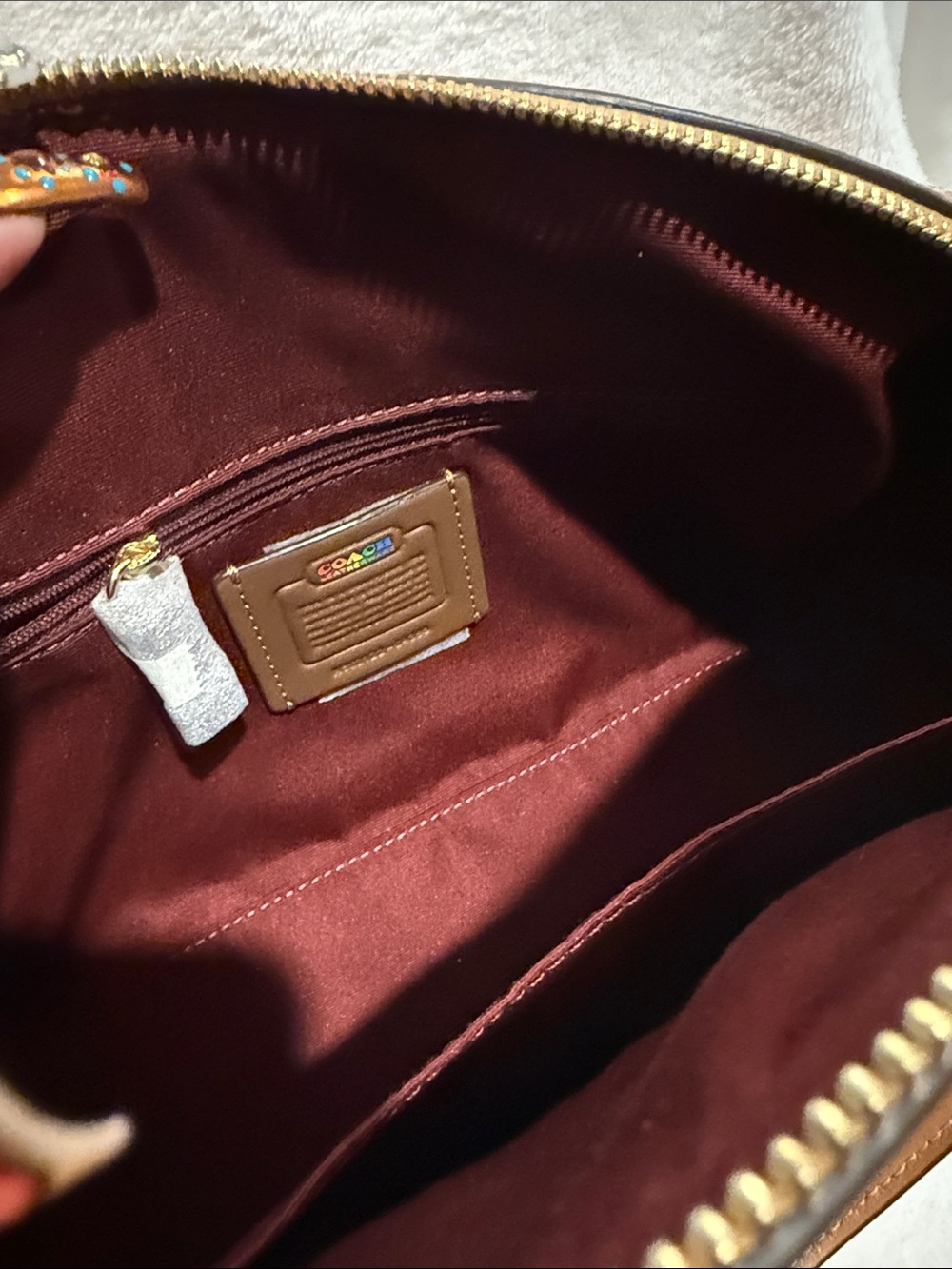 Coach Rainbow Signature Coated Canvas Satchel in Tan and Multicolor - Picture 3 of 6